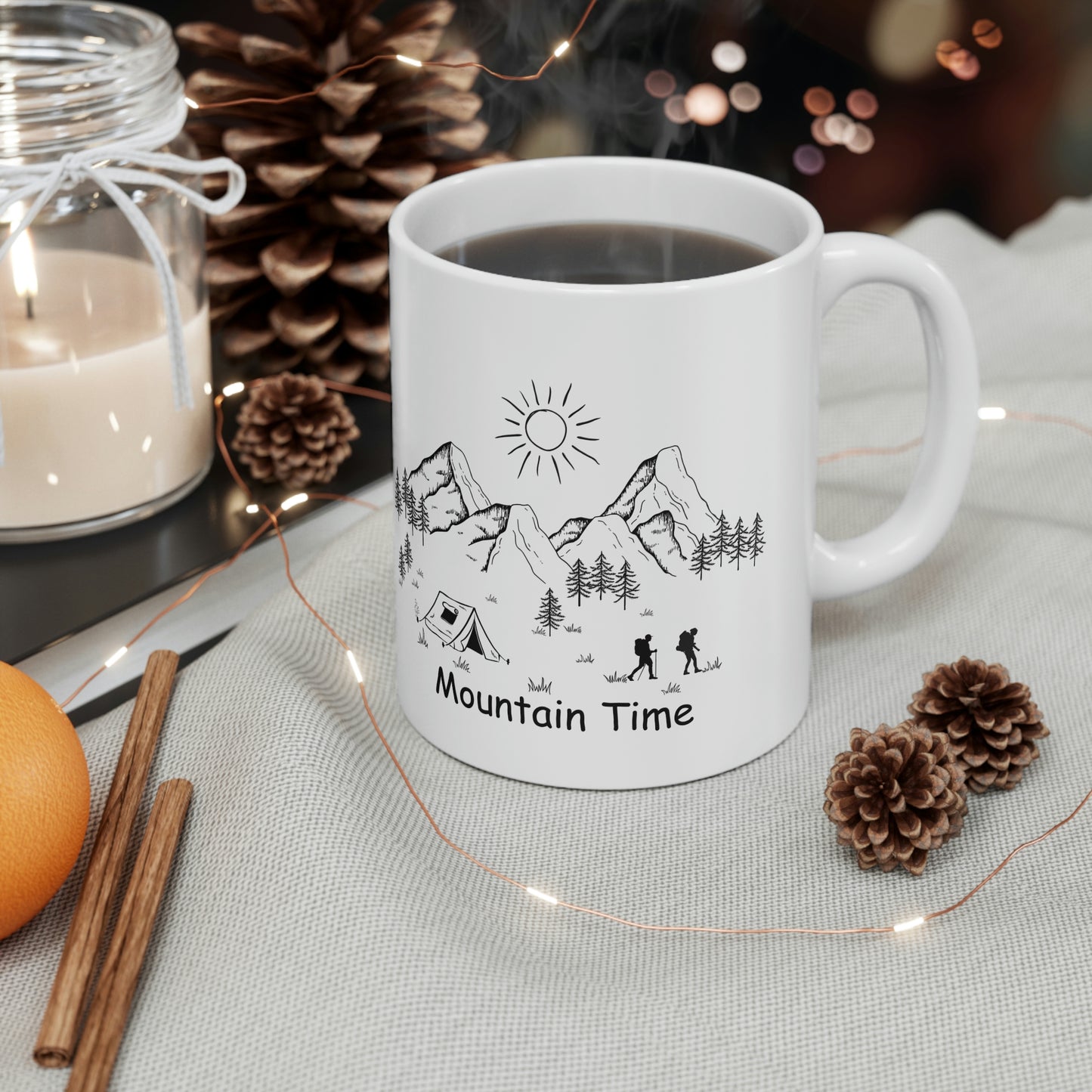 Mountain Time Coffee Mug 11oz, Mountains Coffee Mug, Gift Ideas For Mountain Lovers
