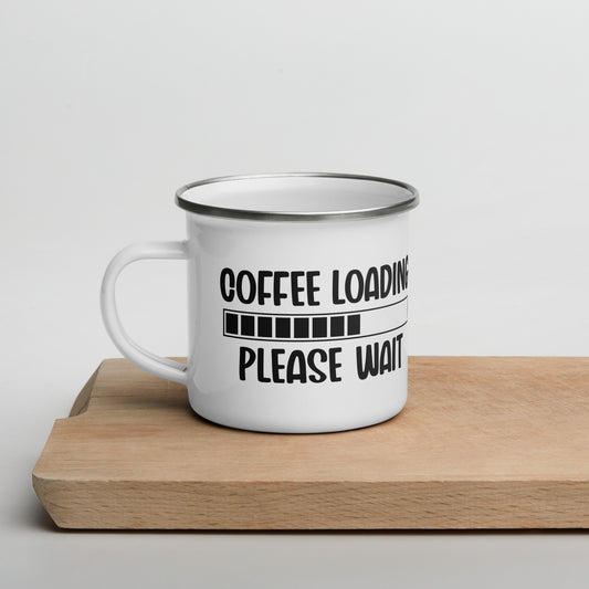 Coffee Loading Please Wait Enamel Mug