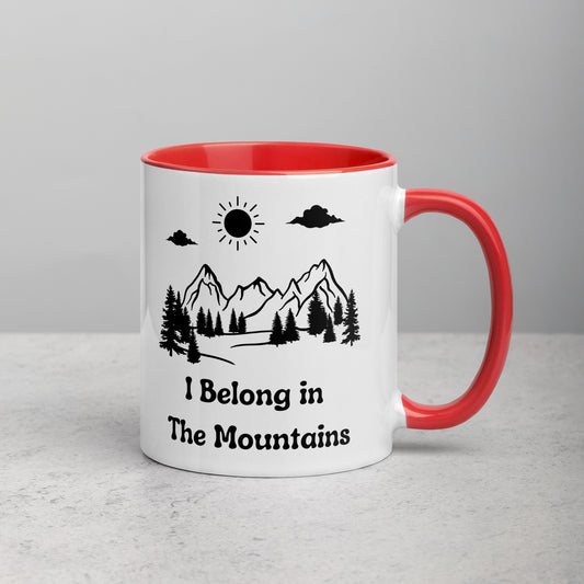 I Belong in The Mountains Mug with Color Inside