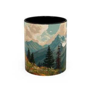 Wildflower Mountain Trail Coffee Mug – Scenic Alpine Hiking Ceramic Mug